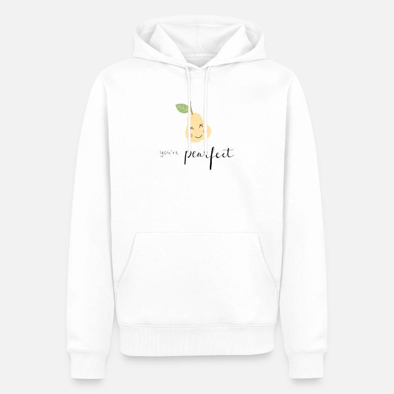 Poire, sort - Sweat à capuche Premium bio Homme - blanc