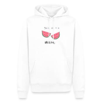Melone Spruch Gesicht - Männer Premium Bio Hoodie - Weiß - Vorne - Nico (187cm)