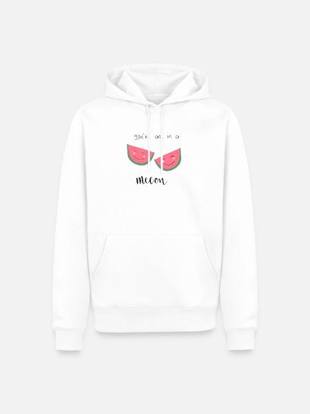 Melon saying face - Men’s Premium Organic Hoodie - white