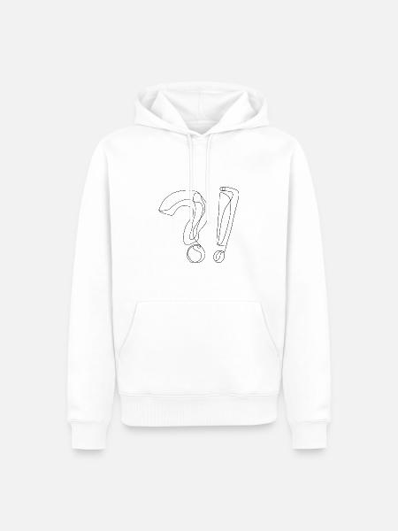 Fragezeichen Ausrufezeichen - Männer Premium Bio Hoodie - Weiß
