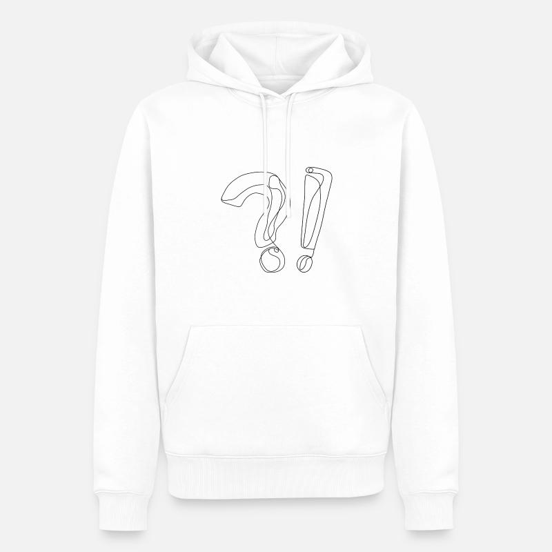 Fragezeichen Ausrufezeichen - Männer Premium Bio Hoodie - Weiß