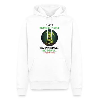 Je déteste les matins Édition de Pâques - Sweat à capuche Premium bio Homme - blanc - Devant - Nico (187cm)