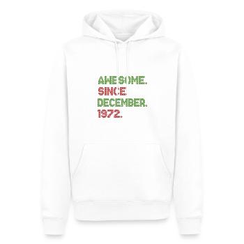 Génial depuis décembre ave de Noël 1972 - Sweat à capuche Premium bio Homme - blanc - Devant - Nico (187cm)