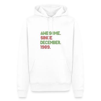 Super seit Dezember 1989 Christmas Ave - Männer Premium Bio Hoodie - Weiß - Vorne - Nico (187cm)