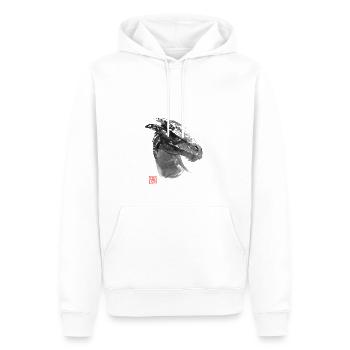 Drache - Männer Premium Bio Hoodie - Weiß - Vorne - Nico (187cm)