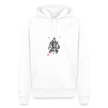 Samurai Target - Men’s Premium Organic Hoodie - white - Front - Nico (187cm)