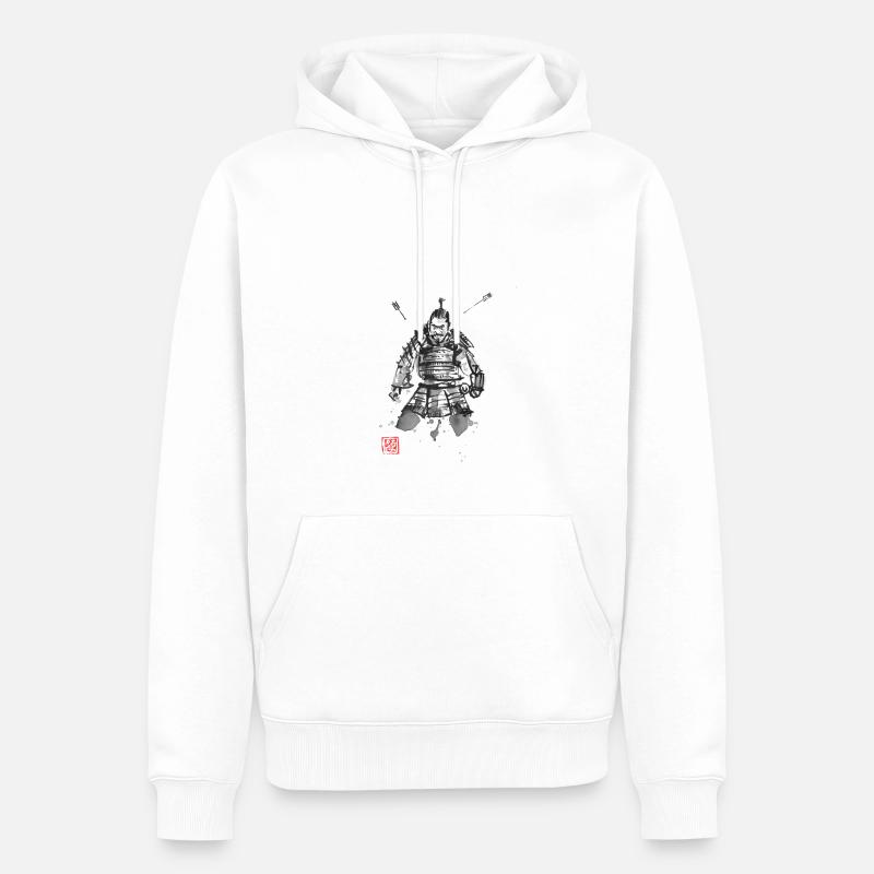samurai target - Sweat à capuche Premium bio Homme - blanc