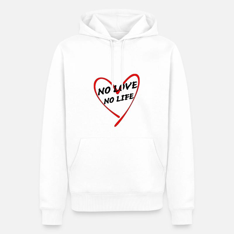 no love no life - Männer Premium Bio Hoodie - Weiß
