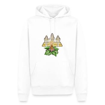 Cambodge Temple Khmer Vintage Palmiers I Cadeau - Sweat à capuche Premium bio Homme - blanc - Devant - Nico (187cm)