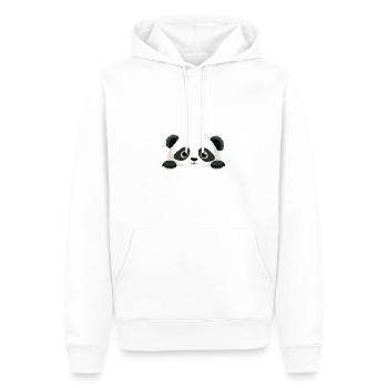 Panda Peeking Cute Adorable Funny Animal Cartoon - Men’s Premium Organic Hoodie - white - Front - Nico (187cm)