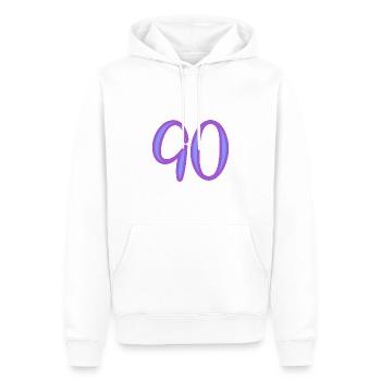 90 - Männer Premium Bio Hoodie - Weiß - Vorne - Nico (187cm)