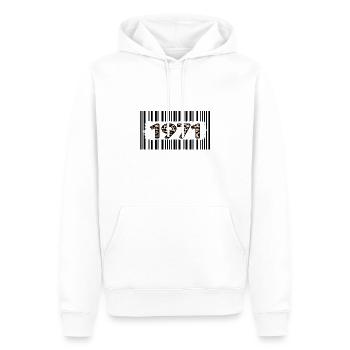 1971 birthday 51 years anniversary barcode leopard - Men’s Premium Organic Hoodie - white - Front - Nico (187cm)