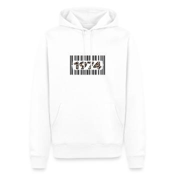 1974 anniversaire 48 ans anniversaire code-barres léopard - Sweat à capuche Premium bio Homme - blanc - Devant - Nico (187cm)