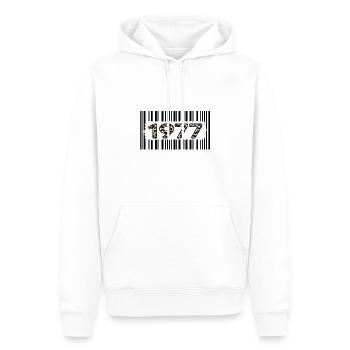 1977 anniversaire 45ans édition limitée léopard - Sweat à capuche Premium bio Homme - blanc - Devant - Nico (187cm)