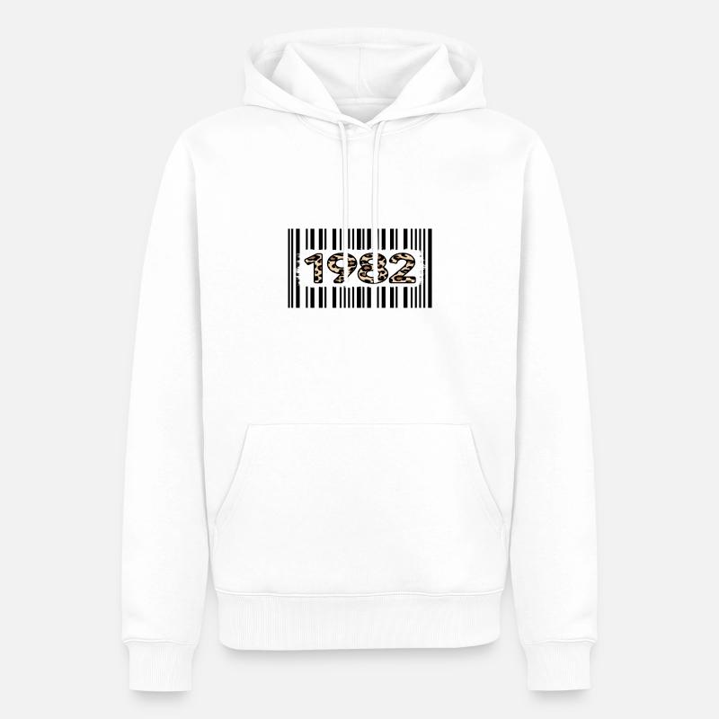 1982 anniversaire anniversaire léopard limité - Sweat à capuche Premium bio Homme - blanc