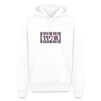 1978 Anniversaire rare code-barres rose unique - Sweat à capuche Premium bio Homme - blanc - Devant - Nico (187cm)