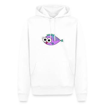 Fisch Lila - Männer Premium Bio Hoodie - Weiß - Vorne - Nico (187cm)