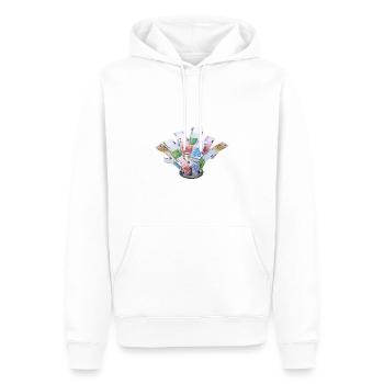 Geldverschwendung 3D - Männer Premium Bio Hoodie - Weiß - Vorne - Nico (187cm)
