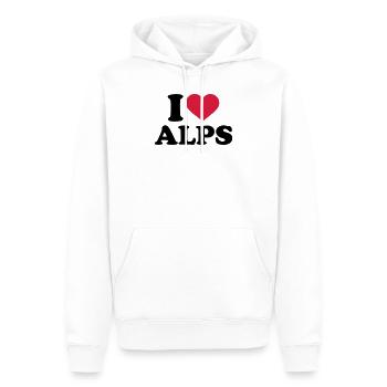 Alpes - Sweat à capuche Premium bio Homme - blanc - Devant - Nico (187cm)