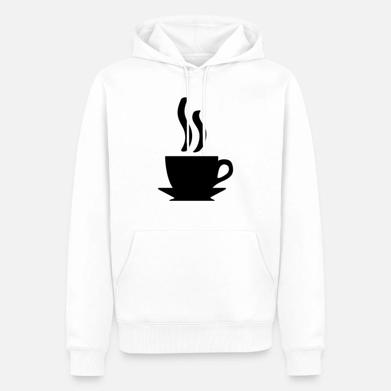 Kaffe oder Tee - Männer Premium Bio Hoodie - Weiß