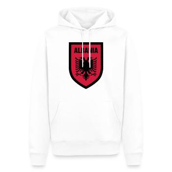 003 Albania - Männer Premium Bio Hoodie - Weiß - Vorne - Nico (187cm)