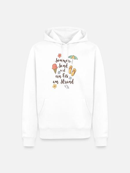 Strand - Männer Premium Bio Hoodie - Weiß