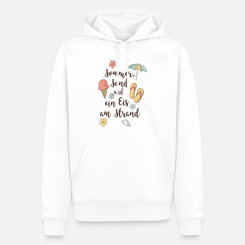 Strand - Männer Premium Bio Hoodie - Weiß
