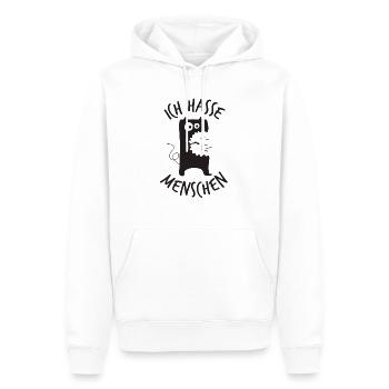 Ich hasse Menschen - Männer Premium Bio Hoodie - Weiß - Vorne - Nico (187cm)