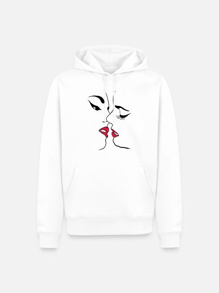 Lesbian - Men’s Premium Organic Hoodie - white