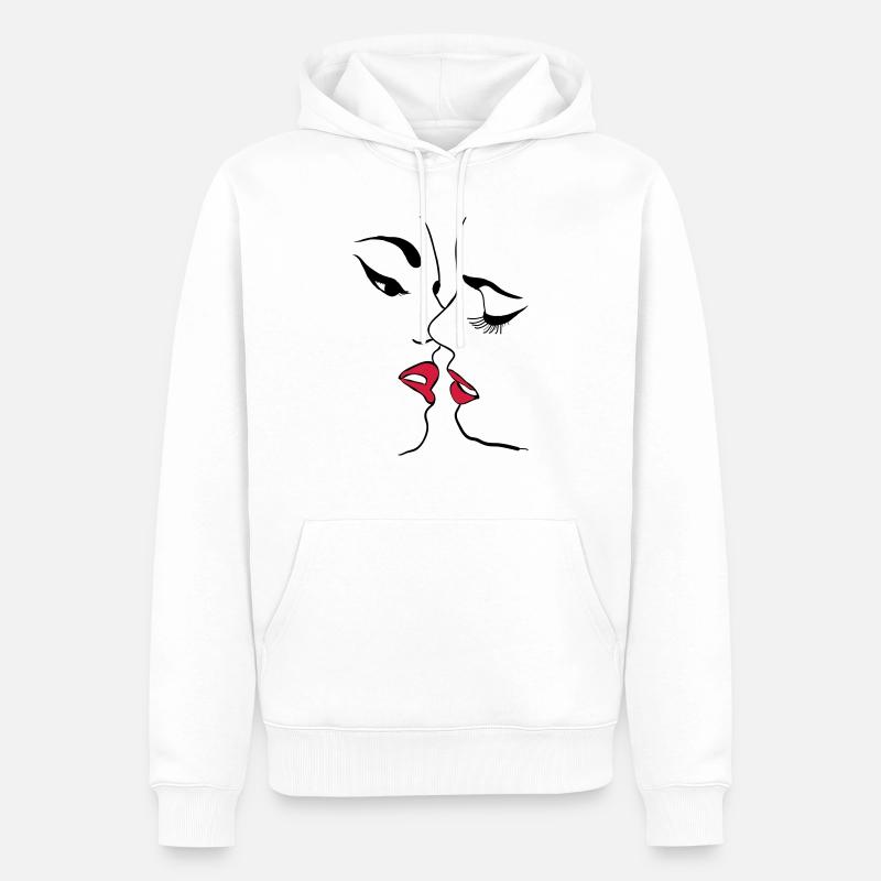 Lesbienne - Sweat à capuche Premium bio Homme - blanc