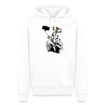 INOLA-Fotobomb-Gecko-Erdm - Männer Premium Bio Hoodie - Weiß - Vorne - Nico (187cm)