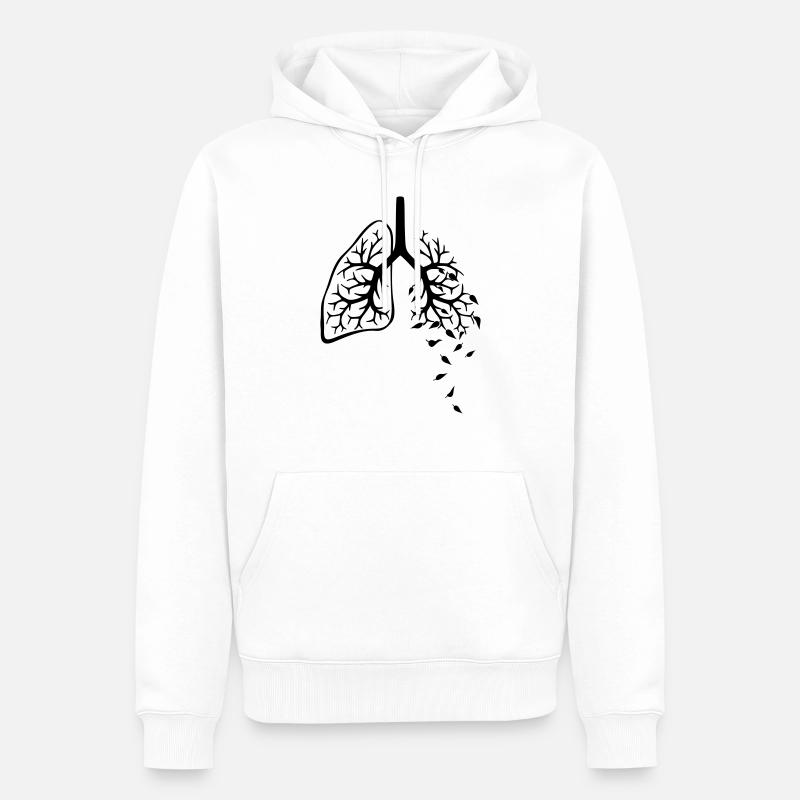 Poumon - Sweat à capuche Premium bio Homme - blanc