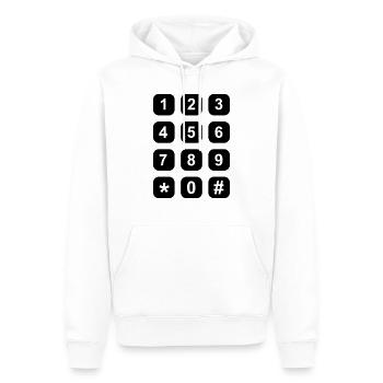 Telefon - Männer Premium Bio Hoodie - Weiß - Vorne - Nico (187cm)