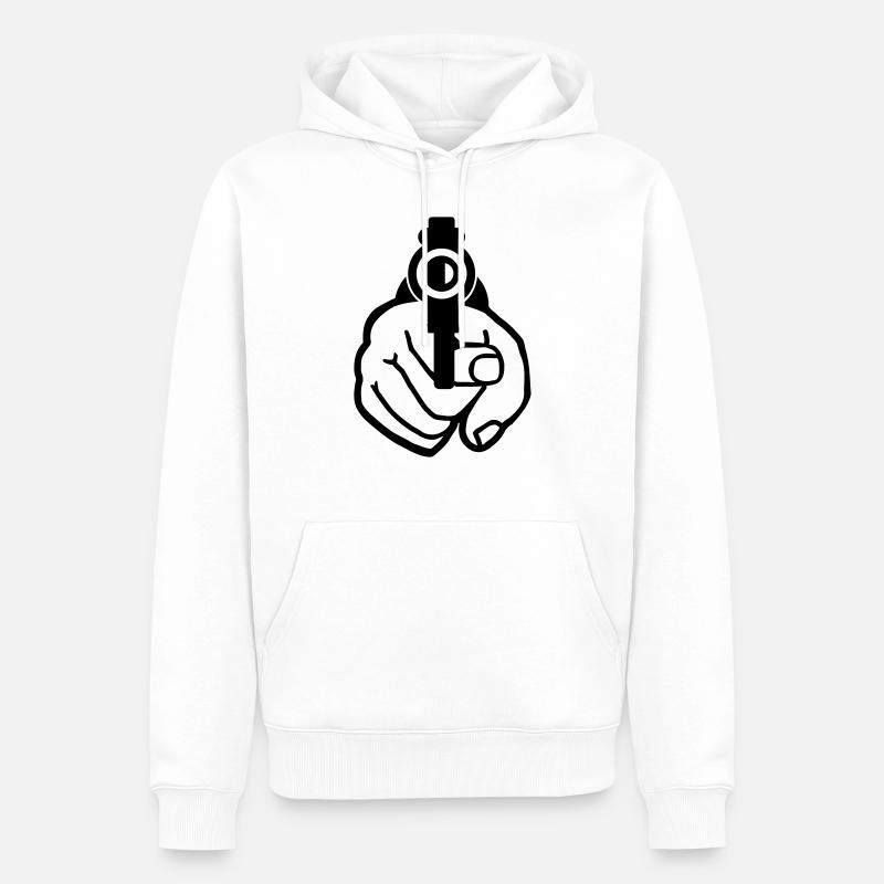 Pistole - Sweat à capuche Premium bio Homme - blanc