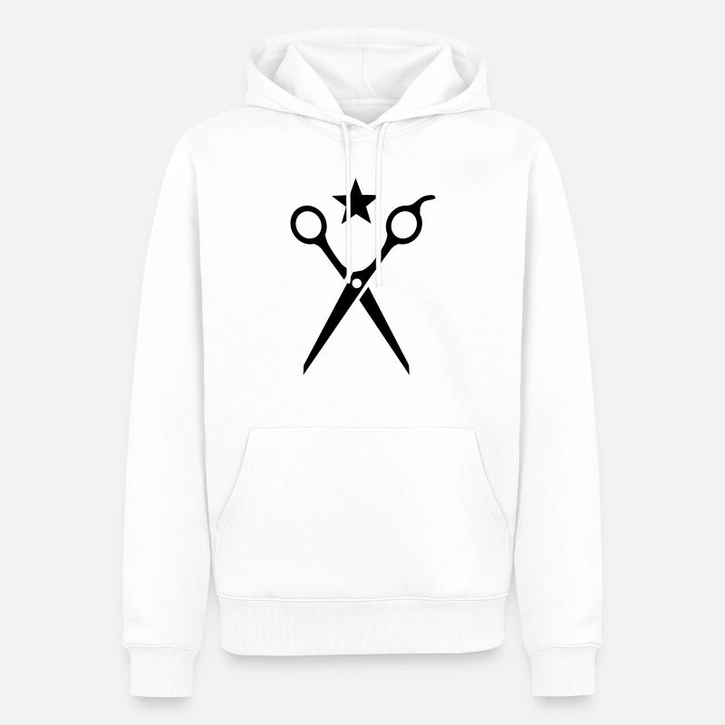 Schere - Männer Premium Bio Hoodie - Weiß