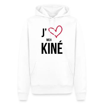 J'aime mon Kiné - Männer Premium Bio Hoodie - Weiß - Vorne - Nico (187cm)