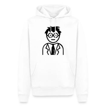 Professor - Männer Premium Bio Hoodie - Weiß - Vorne - Nico (187cm)