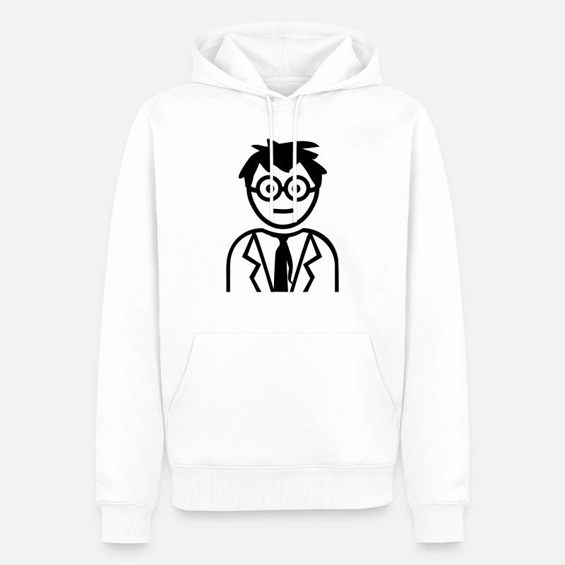 Professor - Männer Premium Bio Hoodie - Weiß
