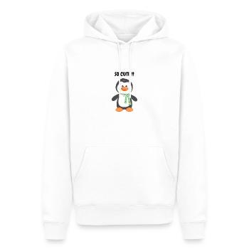 SO CUTE!! CUTE PENGUIN - Men’s Premium Organic Hoodie - white - Front - Nico (187cm)