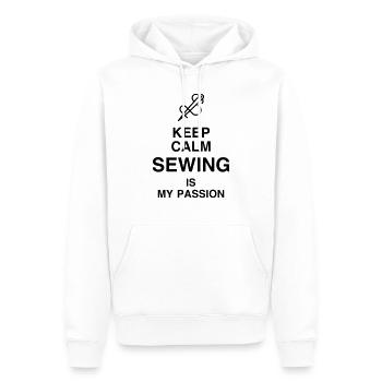 Nähen / Schneider / Couture / Fashion - Männer Premium Bio Hoodie - Weiß - Vorne - Nico (187cm)