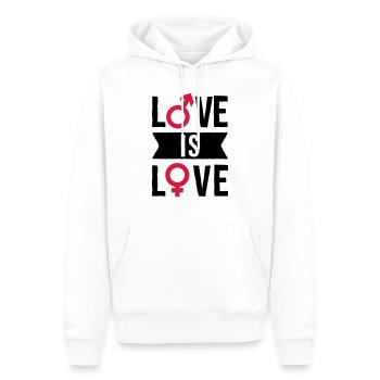 Love is love - Männer Premium Bio Hoodie - Weiß - Vorne - Nico (187cm)