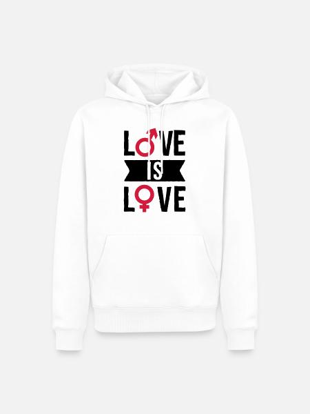 Love - Sweat à capuche Premium bio Homme - blanc