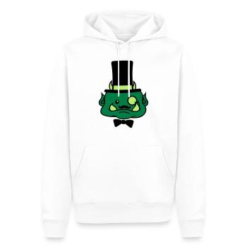 Monsieur le visage m messieurs cylindre chapeau st - Sweat à capuche Premium bio Homme - blanc - Devant - Nico (187cm)