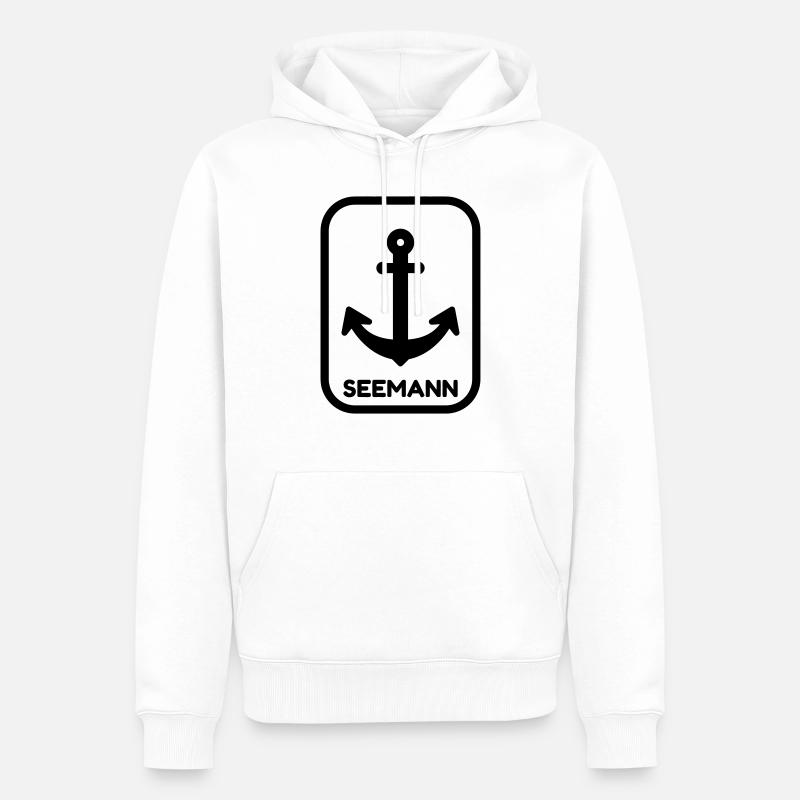 Seemann / Boot / Seebär / Segelboot - Männer Premium Bio Hoodie - Weiß