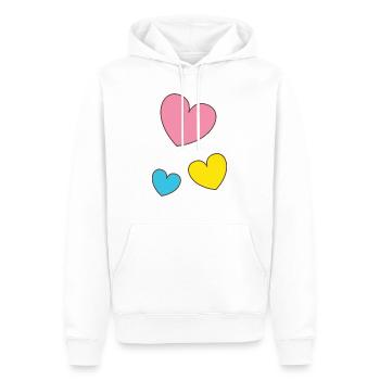 Hearts, Color, Love, Herz, Herzen, Romance - Sweat à capuche Premium bio Homme - blanc - Devant - Nico (187cm)