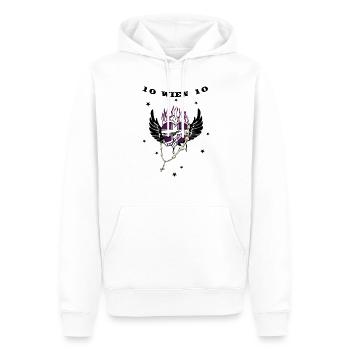 Wien 10 Viola - Männer Premium Bio Hoodie - Weiß - Vorne - Nico (187cm)