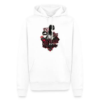 Batman 80 Ans - Sweat à capuche Premium bio Homme - blanc - Devant - Nico (187cm)