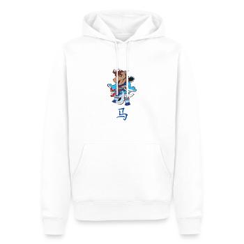 Chinesisches Sternzeichen: Pferd - Männer Premium Bio Hoodie - Weiß - Vorne - Nico (187cm)