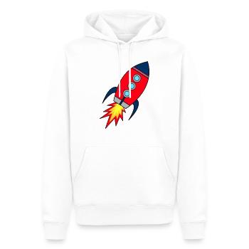 Lanceuse de fusée | Lancement de missiles | École de fusées pour enfants - Sweat à capuche Premium bio Homme - blanc - Devant - Nico (187cm)