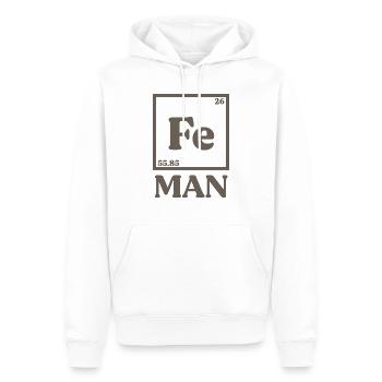 Chimie Iron Man - Sweat à capuche Premium bio Homme - blanc - Devant - Nico (187cm)